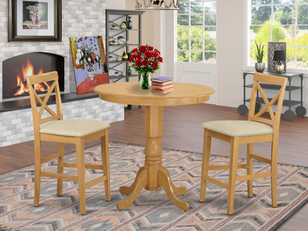 3 Pc Counter Height Set -Pub Table And 2 Dining Chairs