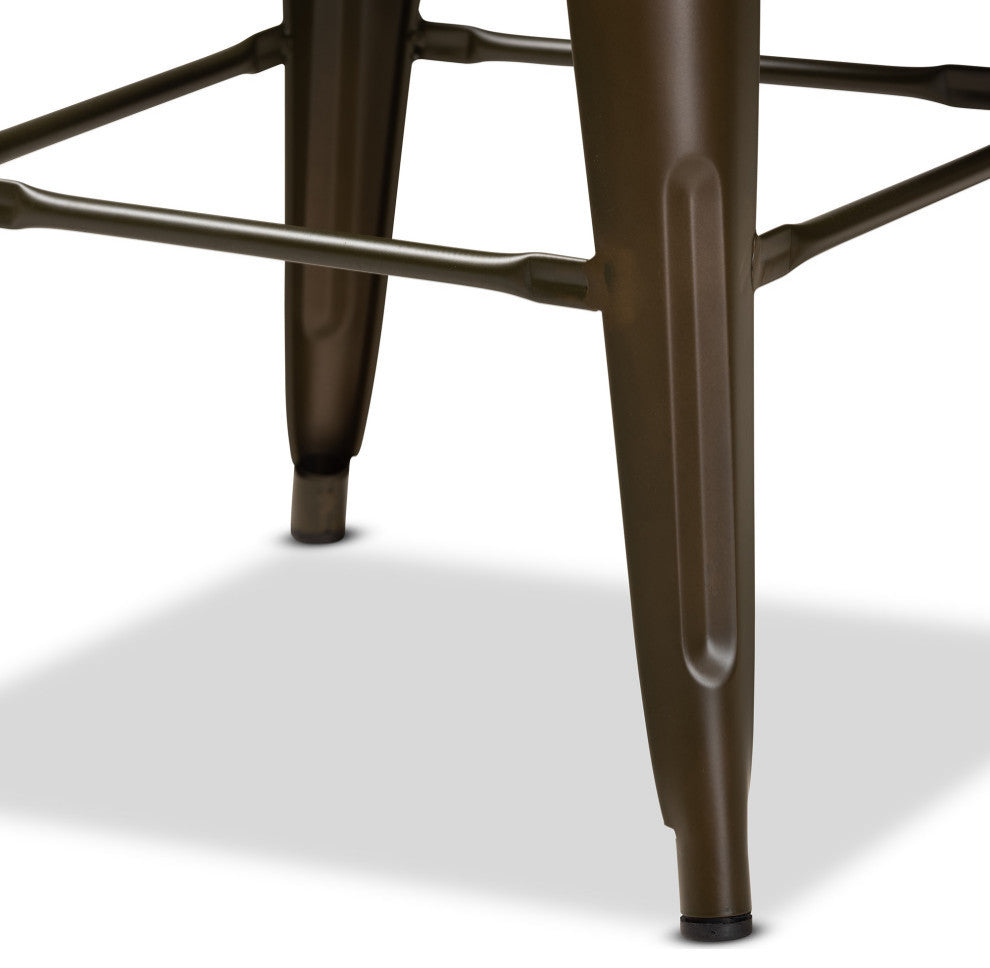 Vonn Industrial Metal Stackable Stool Set, Matte Gunmetal, Counter Stool