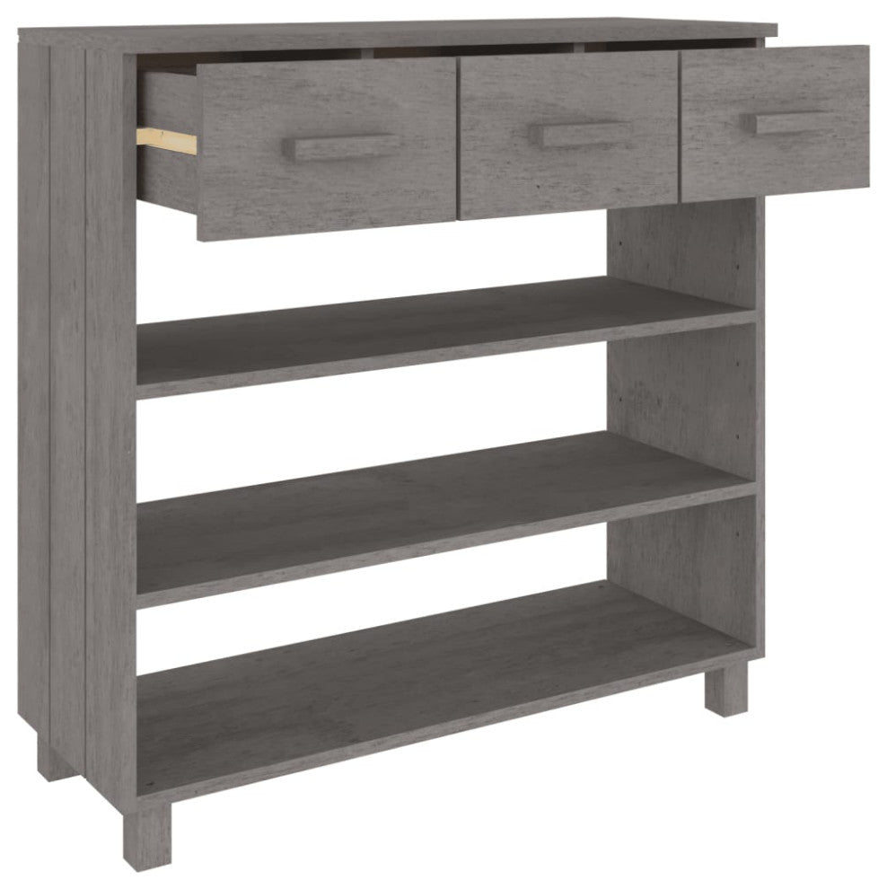 vidaXL Console Table Accent End Table Living Room Light Gray Solid Wood Pine