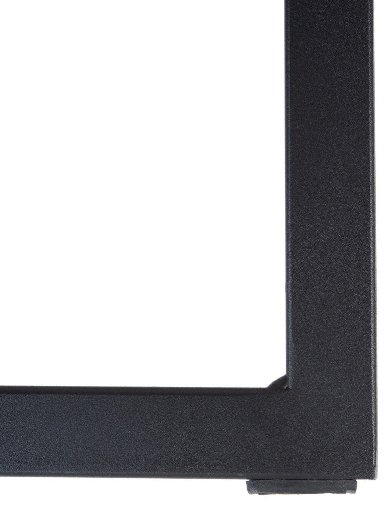 Quincy Square Barstool with Leather Seats and Metal Frame with Footrest, Peacock Blue