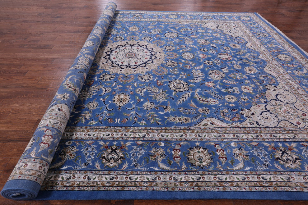 Persian Nain Wool and Silk Handmade Rug 11' 9" X 15' 3" Q6133