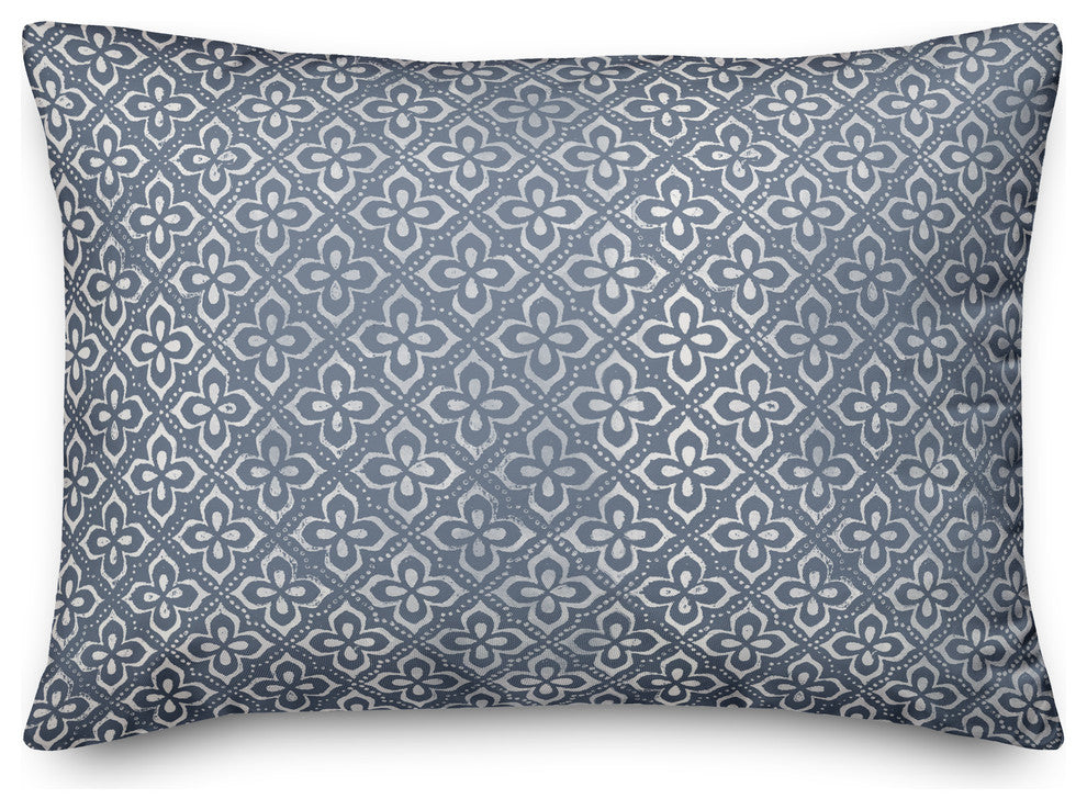 Distressed Tile Patterned 14x20 Lumbar Pillow