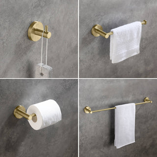 Circular 4 Piece Hardware Set, Brush Gold