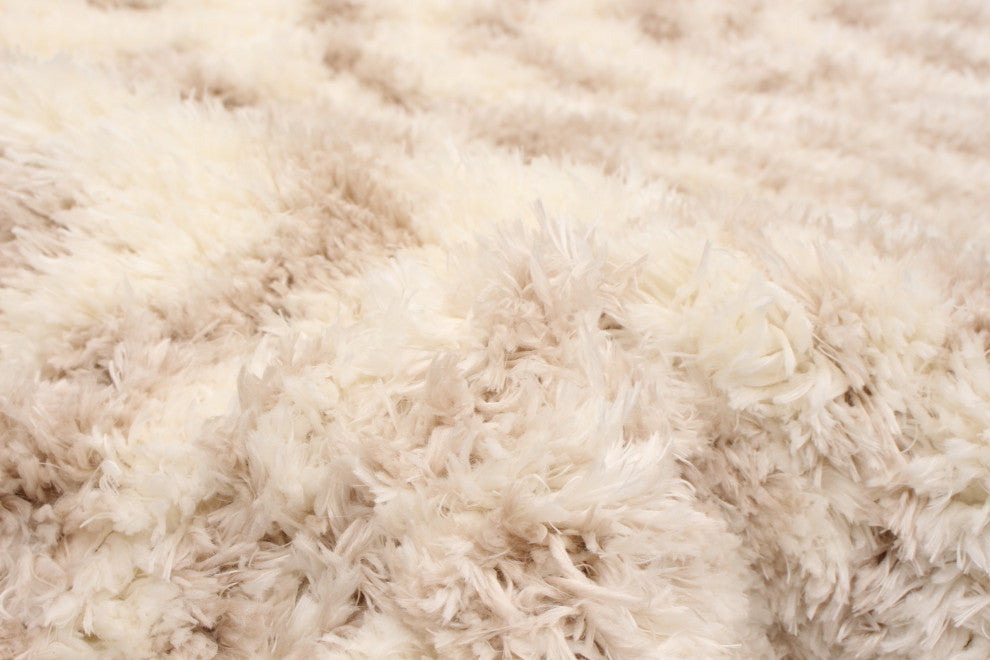 eCarpetGallery Shag Area Rug, Ivory, Tan, 6'7" x 9'6"