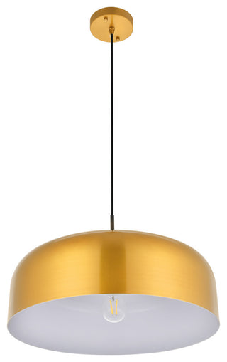Black Finish 1-Light Pendant, Satin Gold