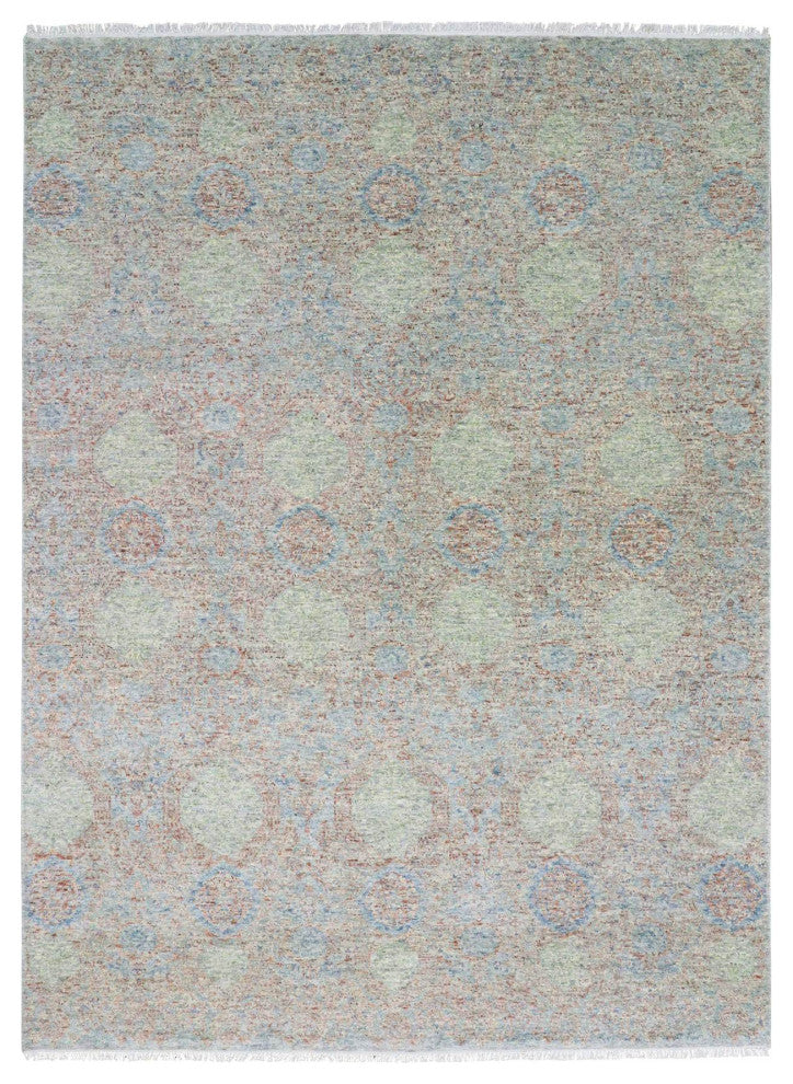 Hand Knotted Obscured and Subtle,Pure Wool, Soft, Oriental Rug, 9'2"x12'