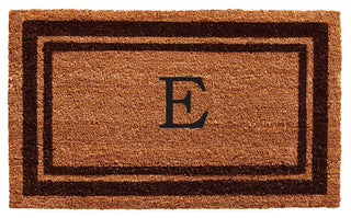 Brown Border 18"x30" Monogram Doormat, Letter E