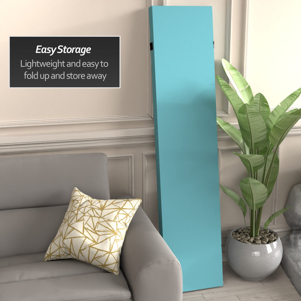 6' Tall Double Sided Teal Canvas Room Divider