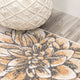 Giglio Modern Botanical Flower Area Rug, Orange/Blue/Cream, 5 X 8