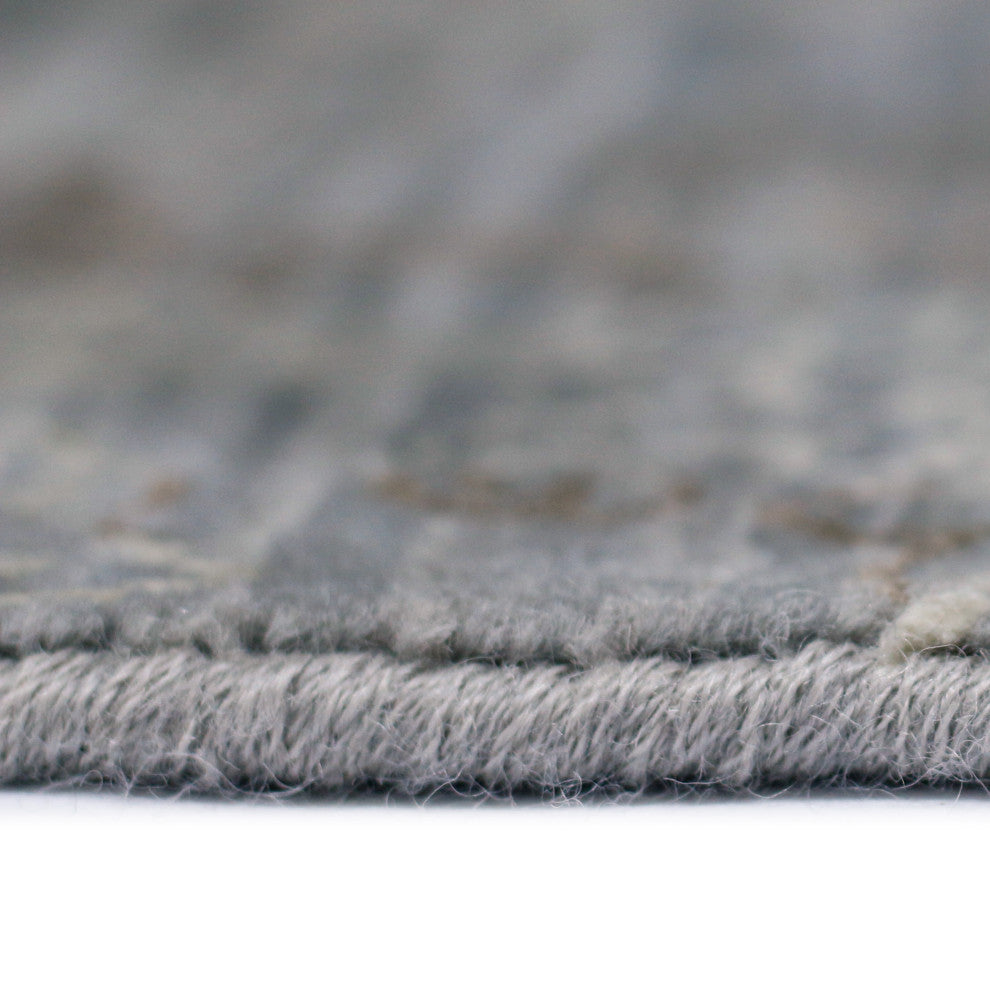 Pearl Area Rug, Silver Sand and Blue, 2' x 3', Persian