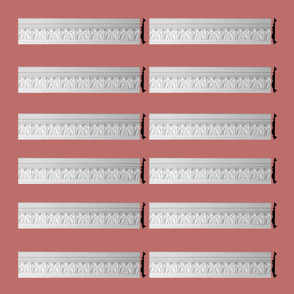 Cornice White Urethane Etienne Ornate Design 12 Pcs   898.5" Length