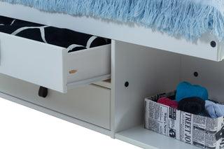 Memomad Bali Storage Platform Bed with Drawers (Full Size, Off White)