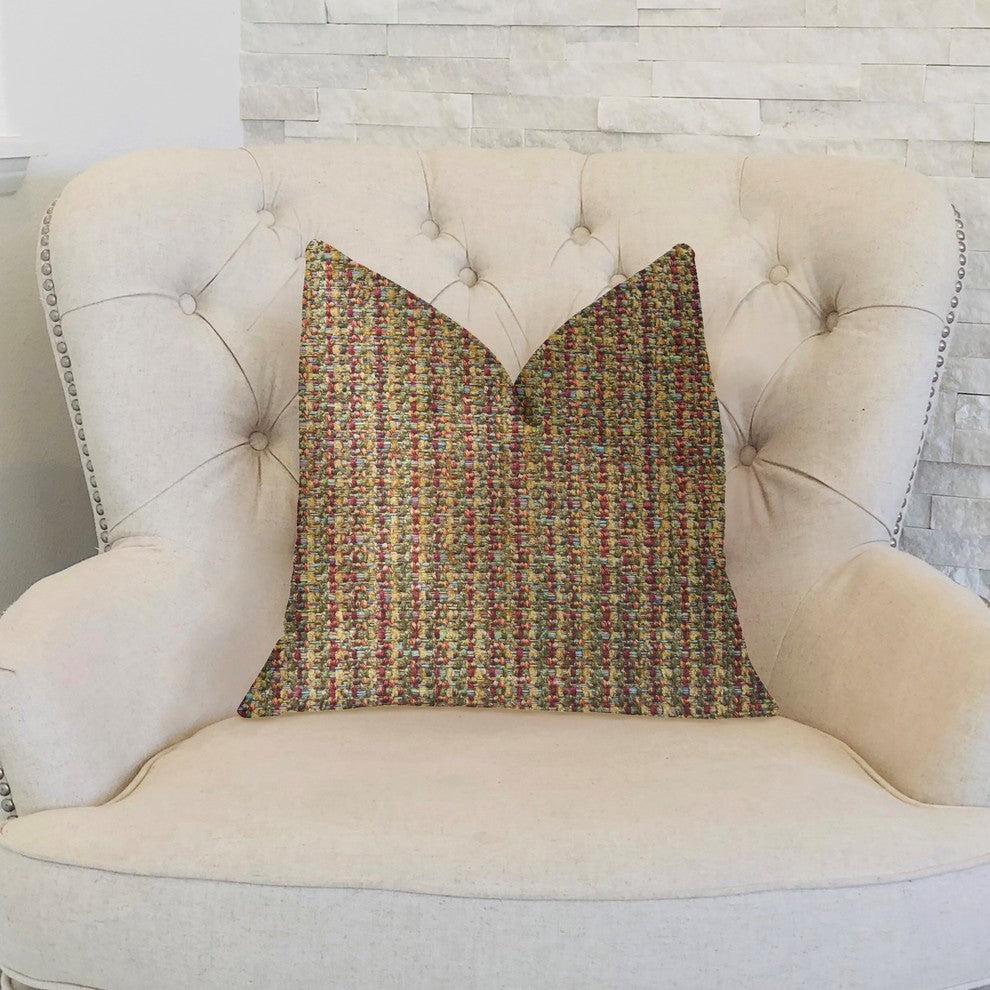 Prismatic Red and Brown Luxury Throw Pillow, 20"x26" Standard