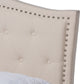 Felisa Modern Beige Fabric Upholstered and Button Tufted Queen Size Platform Bed