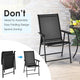 Costway 4PCS Patio Folding Dining Chairs Portable Camping Armrest Garden Black