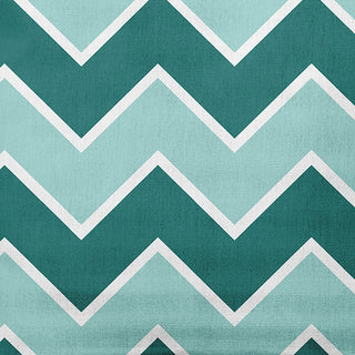 Teal Colored Fancy Chevron Stripe Polyester Throw Pillow, 18"x18"