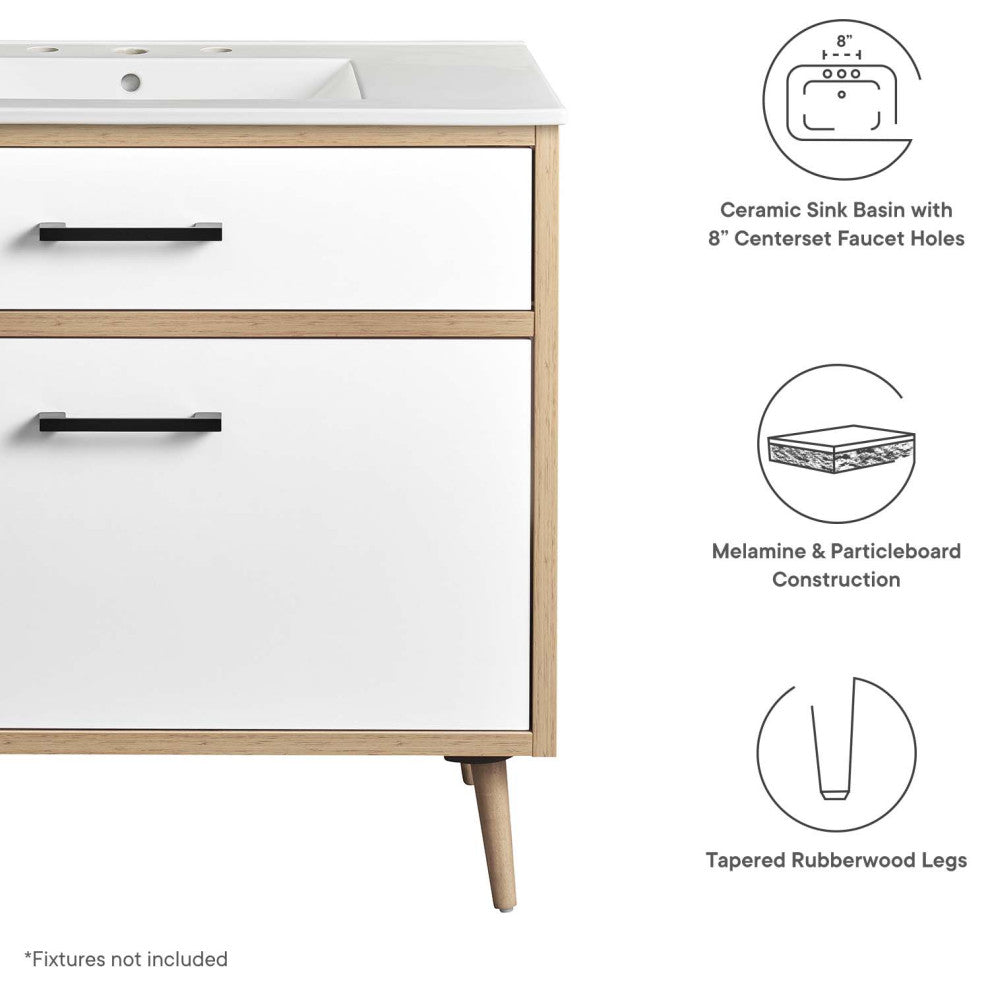 Maverick 36" Bathroom Vanity, White Oak