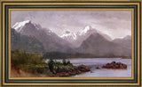 Albert Bierstadt the Grand Tetons Wyoming Framed Premium Canvas Print, 14"x28"