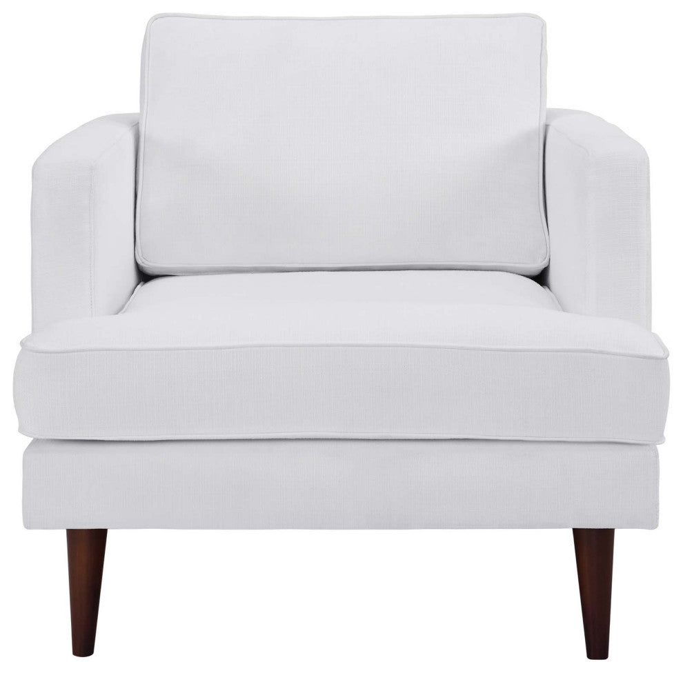 White Agile Upholstered Fabric Armchair