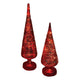 12 & 14" Red Glass LED Trees