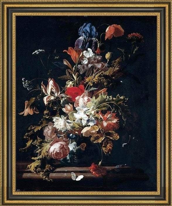 Simon Pietersz Verelst Flower StillLife Framed Premium Canvas Print, 20"x25"