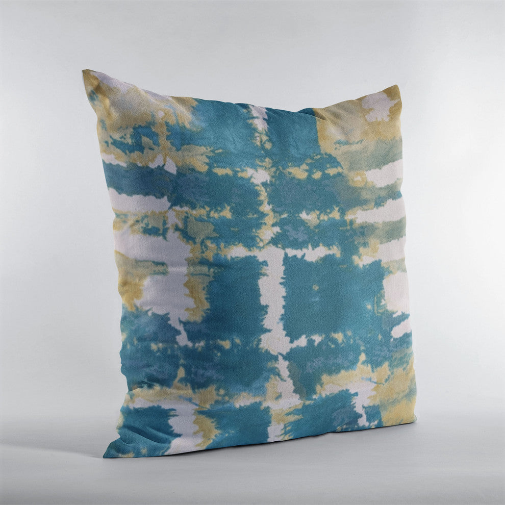 Plutus Blue Contemporary Art Graphic Print Luxury Throw Pillow, 20"x36"