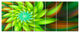 Huge Clear Green Fractal Flower, Floral Canvas Art Print, 83"x32", 7 Panels