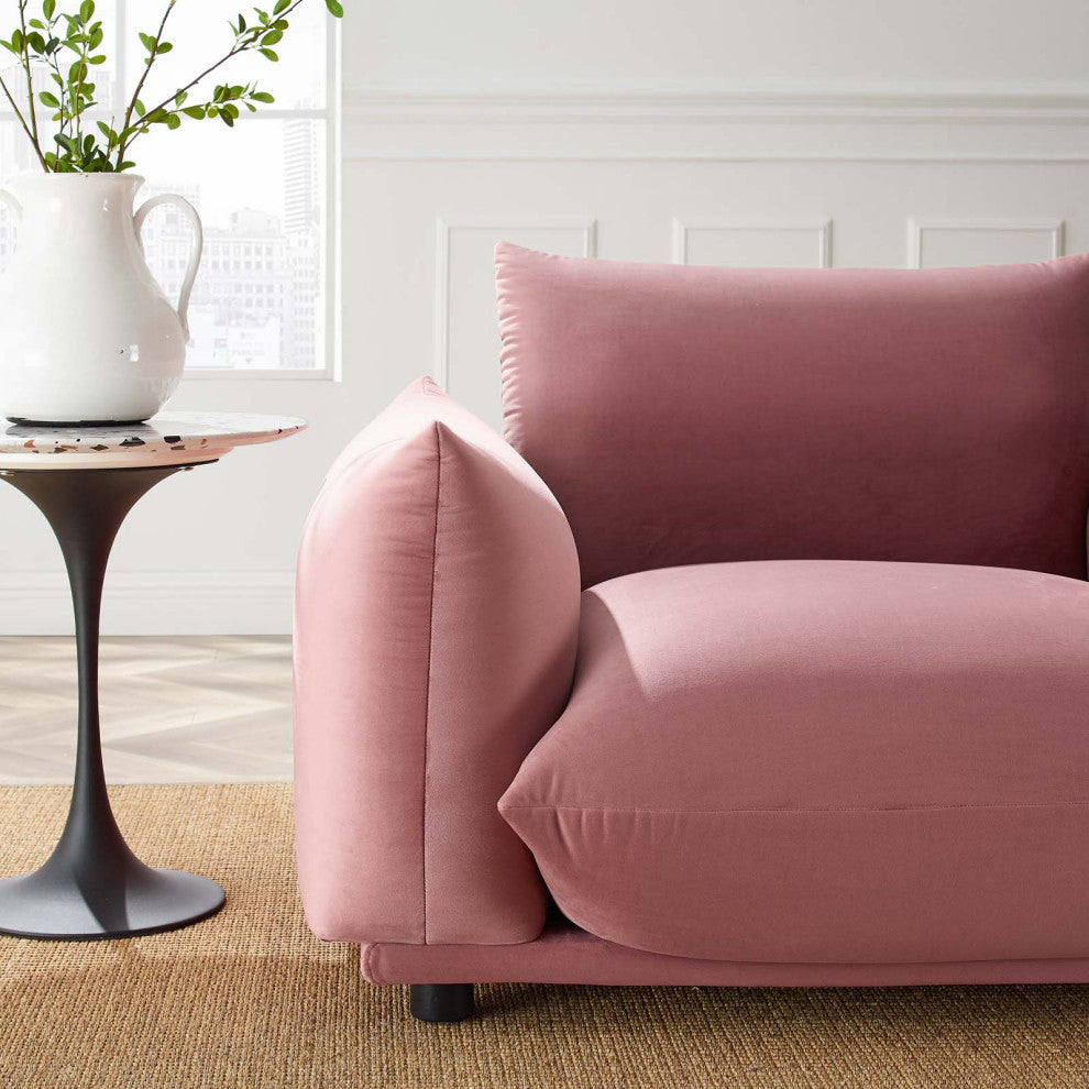Armchair Accent Chair, Velvet, Pink, Modern, Living Lounge Hotel Hospitality