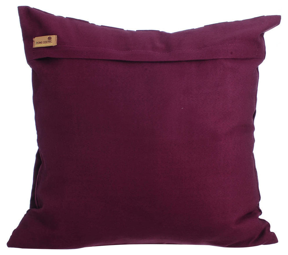 Purple Decorative Pillow Covers 18"x18" Suede Fabric, Deep Burgundy Love Tune