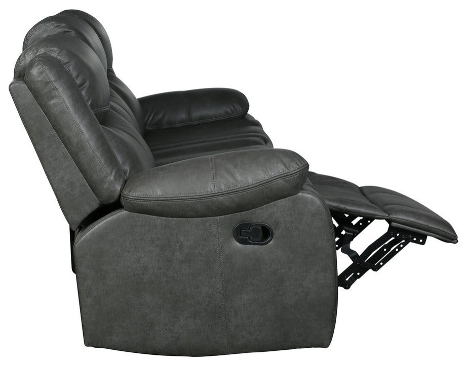 Arlington Leather Air Reclining Sofa Gray