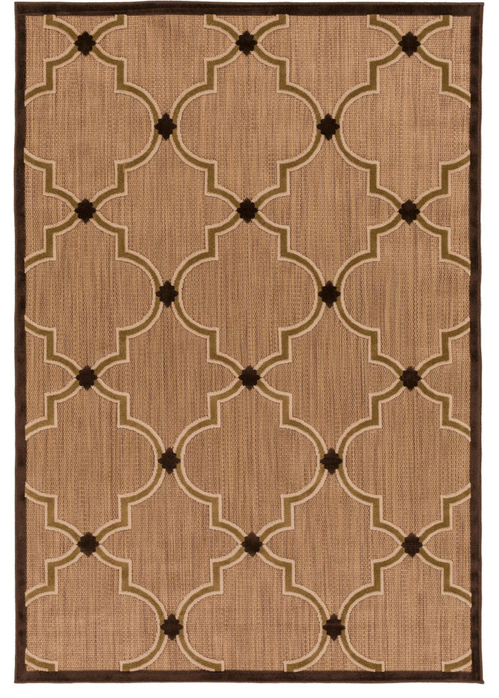 Surya Portera PRT-1048 4'7"x6'7" Rug, Dark Brown/Beige/Camel/Tan