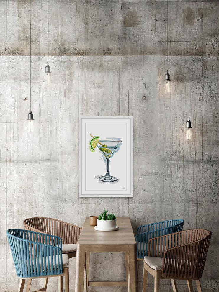 "Olive Martini" Framed Painting Print, 12"x18"