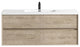 SLIM Light White Oak Wall Mount Vanity, Reinforced Acrylic Sink, 60" Single