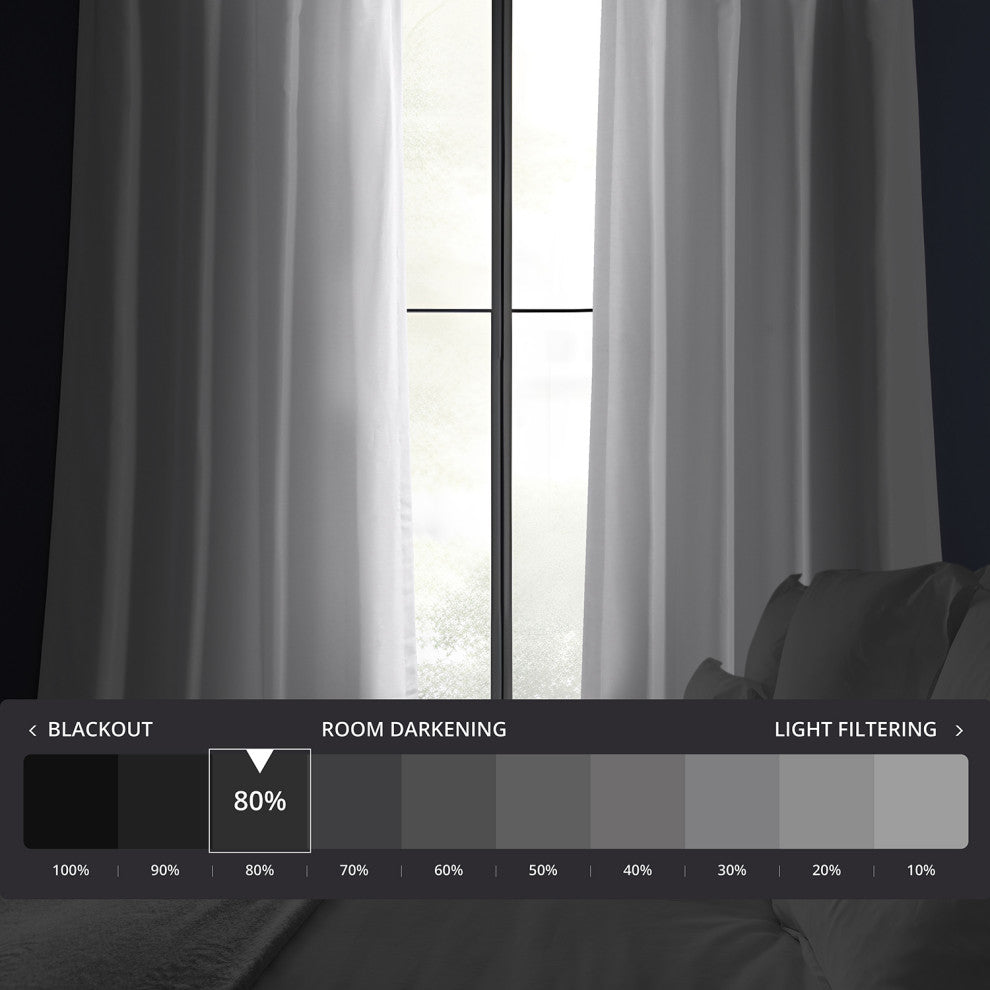 Ruched Vintage Faux Dupioni Silk Curtain Single Panel, Ice, 50" X 84"