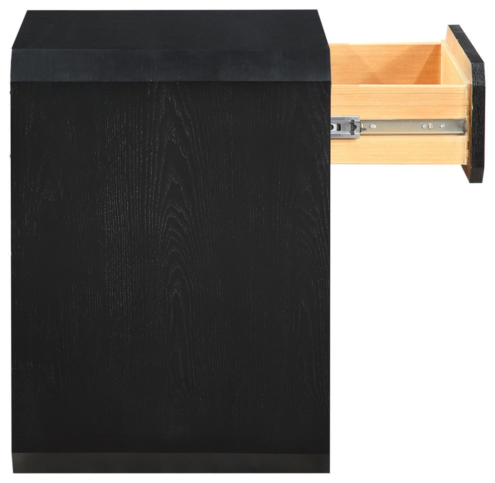 Parker Ash Veneer Nightstand, Black