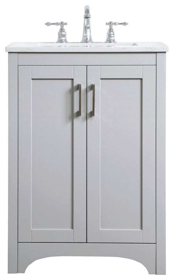 24" Single Bathroom Vanity, Gray