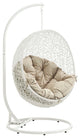 Modway Hide Outdoor Patio Swing Chair With Stand, White Beige