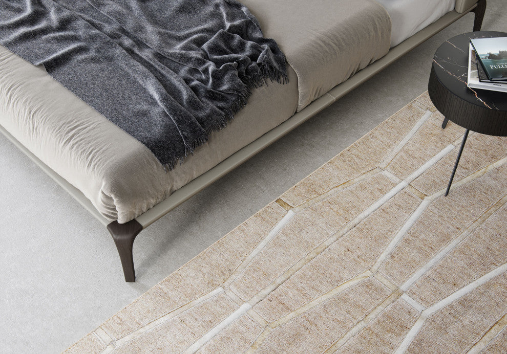 Vanderbilt Bed, Truffle Beige Eco Leather and Seared Ash, Queen