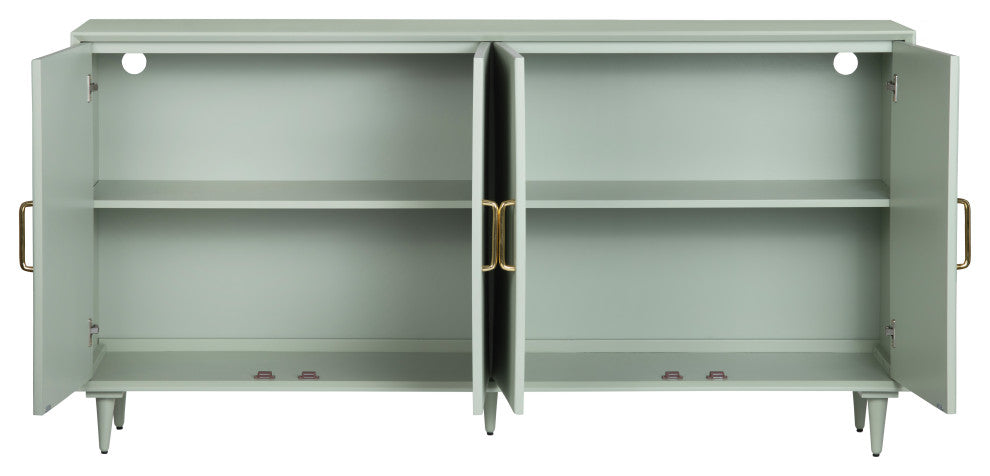 Arvada Sage Green Four Door Media Credenza Sideboard