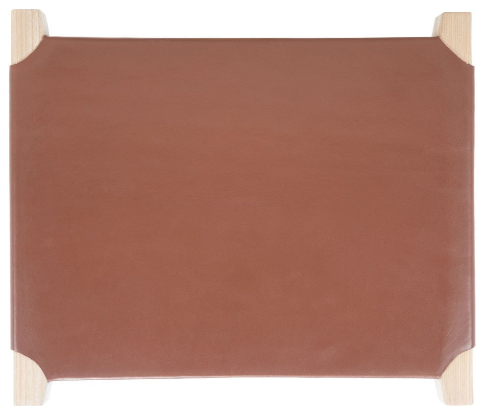 Safavieh Aariz Rectangle Barstool, Cognac/Natural