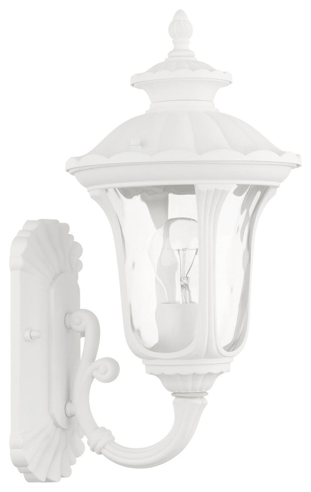 Textured White Traditional, Victorian, Sculptural, Outdoor Wall Lantern