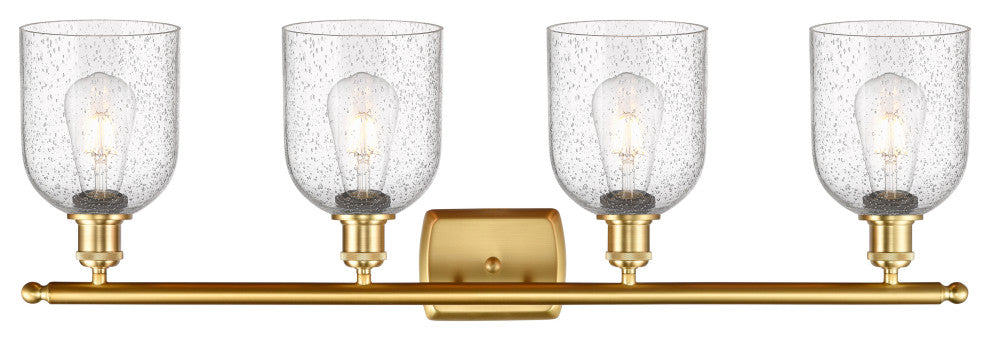 Ballston-Bella 4-Light 36" Bath Vanity Light, Satin Gold, Seedy