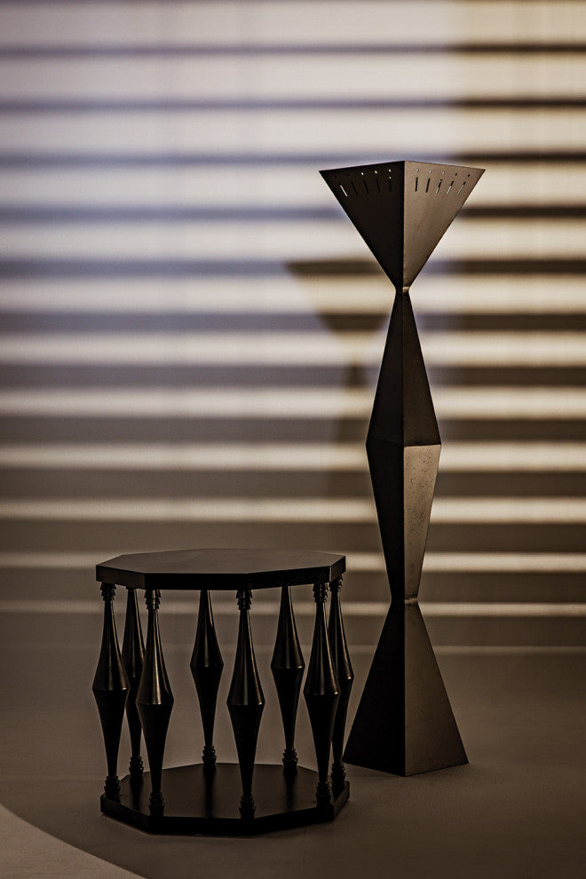 Marceo Side Table, Hand Rubbed Black