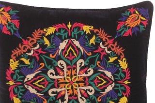 Rustic Quinlan Hand Embroidered Italian Velvet Pillow