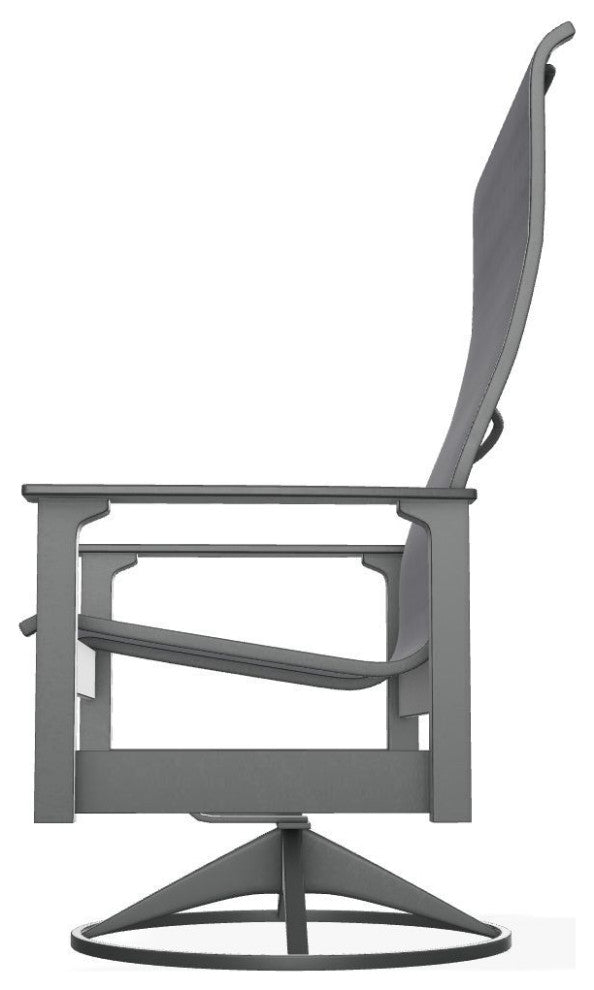 Leeward Sling Outdoor Swivel Rocker, Augustine Pewter/Graphite
