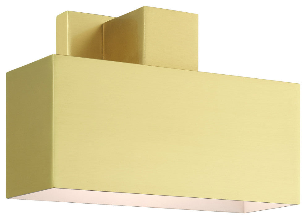 Satin Brass Contemporary, Refined Outdoor Wall Sconce