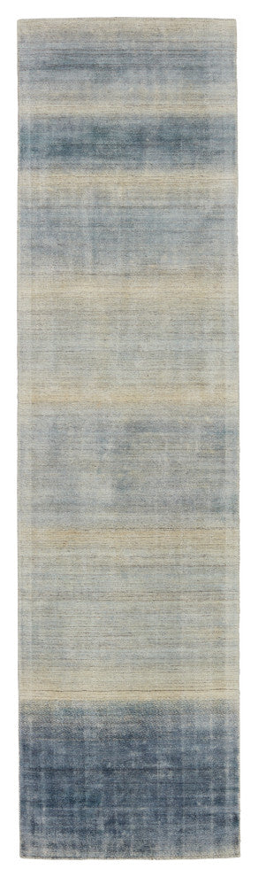 Barclay Butera by Jaipur Living Bayshores Handmade Ombre Blue Rug, 3'x12'