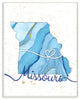 Stupell Industries Missouri Agate Blue US State Design, 10 x 15