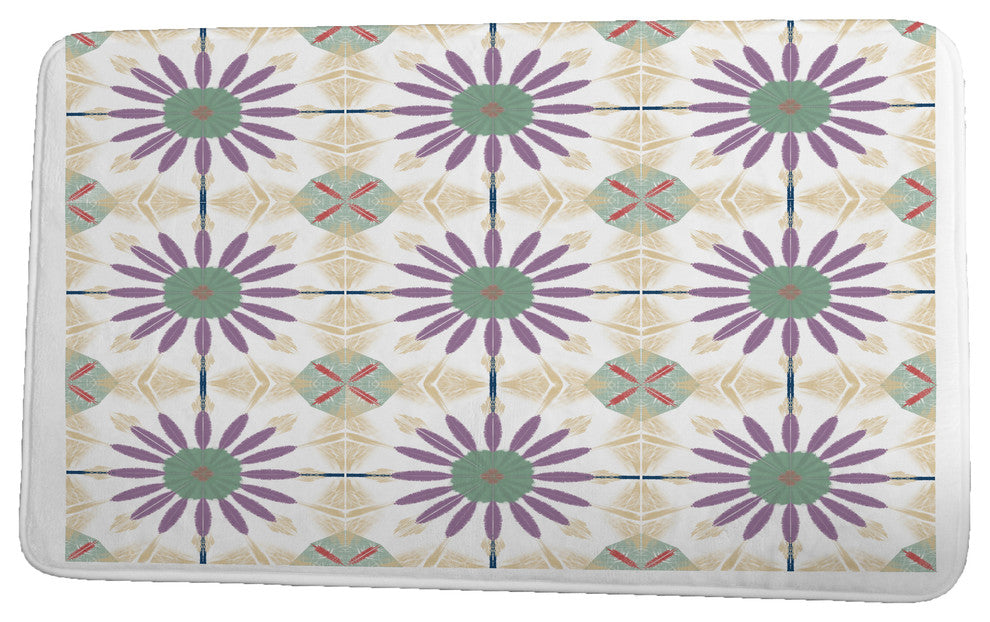 Upscale Getaway Chaney Geometric Print Bath Mat, Green, 17"x24"