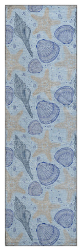 Addison Premium Washable Mayfield AMF183 Blue 2'3" x 7'6" Runner Rug